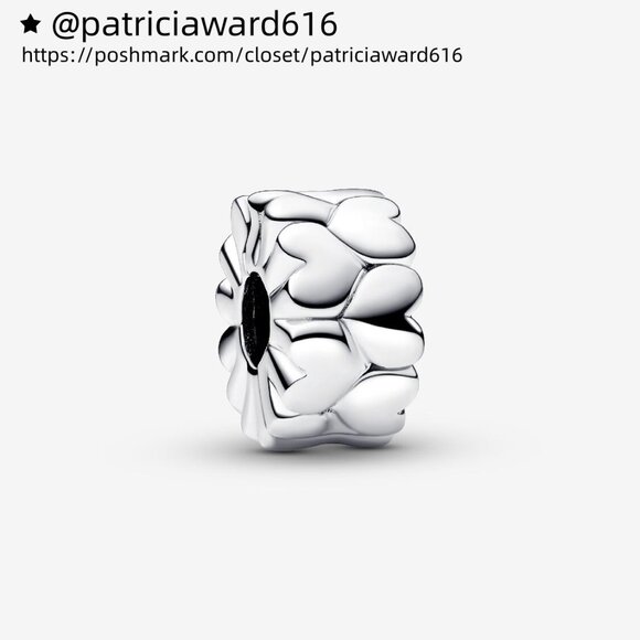 Pandora Heart Pattern Clip Charm - Picture 1 of 5